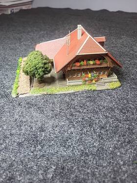 B353 Kibri N-scale German Babarian House With Barn Up Fully Assembled
