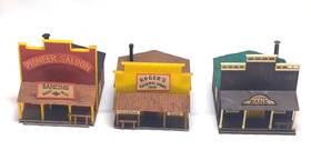 3-old Kibri C512 Western Theme Ho Scale Saloon Bank Store Mini Railroad Town Diorama