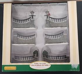 63576 Lemax 2006 Village Table Accents Stone Wall 6 Pieces