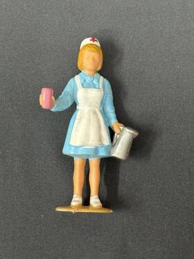 0227-23 Lgb G Scale Standing Nurse In Blue Dress Figure