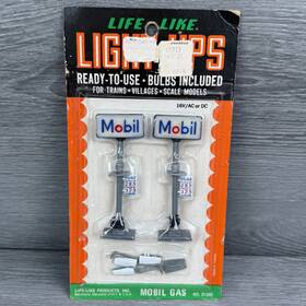 01202 Life-like Ho Scale Light-ups Mobil Gas Sign Train Accessory