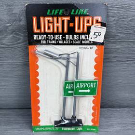 01517 Life-like 01507 Ho Scale Light-ups Airport Signs Train Accessories Sign Set