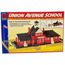 Life-like 077071013437 Trains Union Avenue School Ho Scale Building Model Kit No 1343 Open