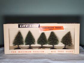 S-022r-1c0 Life-like Small Evergreen Trees 5 Pack - 3-in Great Condition