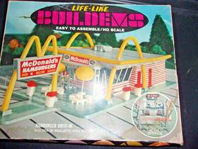 S359k Life-like Vintage Ho Buildems Mcdonalds Hamburger Drive-in Missing Decals