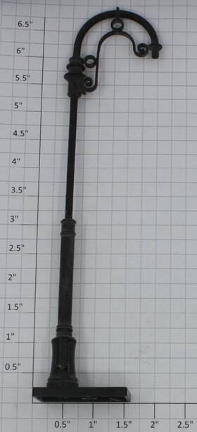 12742-10 Lionel Black Goose Neck Street Lamp Post Only 10