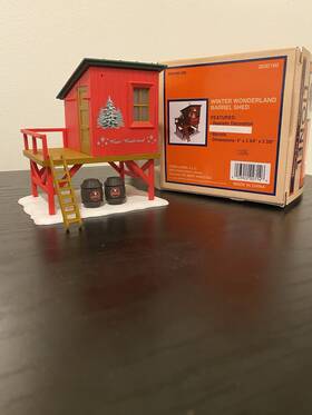 2030160 Lionel Winter Wonderland Barrel Shed O Gauge Train Accessory With Box 2030160 Lionel Winter Wonderland Barrel Shed O Gauge Train Accessory With Box