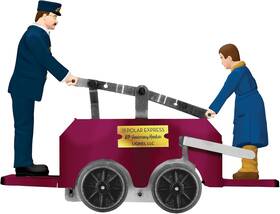 2435020 Lionel Polar Express 20th Anniversary Burgundy O Gauge Windup Handcar