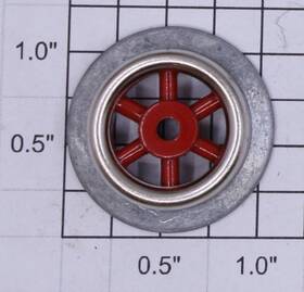 260e-14 Lionel Red Spoked 1-1/8 Inch O/std. Gauge Steam Loco Pony Truck Wheel 12
