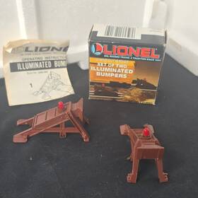 2715-200 Lionel Illuminated Bumpers Set Of 2 O/o27 Gauge Plastic Metal Brown Red