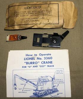 3360-94 Lionel #3360-94 Packet Contains Reversing Stop Lube Instr For 3360 Burro Crane