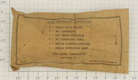 3562-53 Lionel Barrel Car Parts Envelope