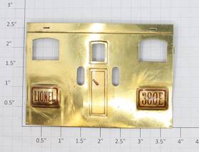 380e-10 Lionel 380e Brass Door And Window Insert Plate With Red Lettering