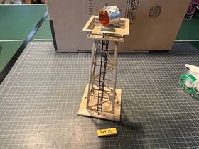 394-494 Lionel O Train Scarce Tan Color 394 Rotary Beacon Tower - Light Works Lot C