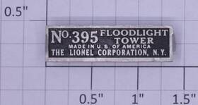 395-3 Lionel Floodlight Tower Nameplate With Tabs 10