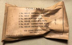 465-50 Lionel #465-50 Factory Sealed Packet For #465 Sound Dispatching Station Id#5