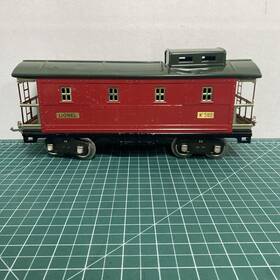5160 Lionel Lines Trains Standard Gauge Lighted Caboose -no. 5160- Green Red And Brass