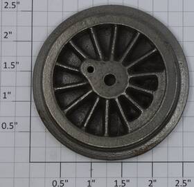5l-41-43 Lionel Early Cast Iron Thick Rim Spoked Wheels With Drive Gear