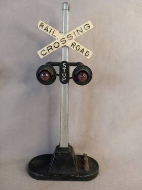 6-12888 Lionel W/153c Vintage 154 Railroad Crossing Signal Flasher Light O-gauge Train As Is