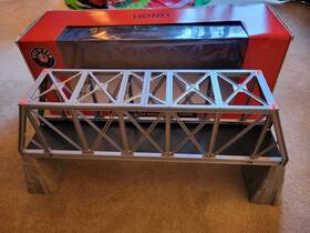 6-37900 Lionel Silver Truss Bridge With Piers 4 Red Led Lights Added