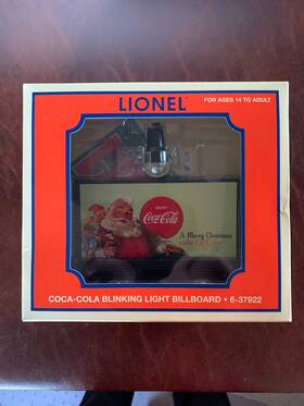 6-37922 Lionel O Scale Coca Cola/ Coke Blinking Light Billboard Open Box