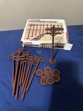 6002181001 Lionel Telephone Poles Set Of 10 6-2181 O 027 7 Inch Tall Unbuilt For Layouts