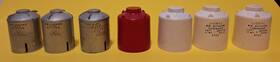 6112-xx Lionel Lot Of 7 Postwar O Train Canisters W Lettering Gray 3 White Red 1