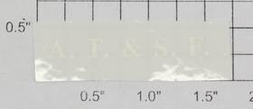 622-01 Lionel Cream Lettering Inch A.t. And S. F. Sticker Decal With Adhesive 10
