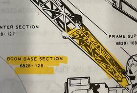 6828-128 Lionel 6828-5 Postwar Boom Base Section For 6828 P&h Harnischfeger Truck Crane