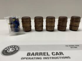 70-9290-250 Lionel Vintage Barrel Car Barrels Figure O Gauge Train Load Plastic Brown