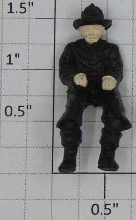 8379-27 Lionel Black Fireman Figure With Painted Face And Hands 10