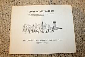 953-10 Lionel Postwar #953 Figure Set Instruction Sheet #953-10 3-59