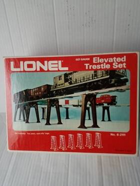 No6-2111 Lionel Vintage O27 Gauge Elevated Trestle Set In Original Box