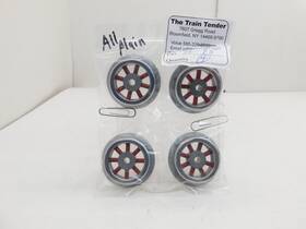 Sl-95 Lionel 4 Red Spoked Plain Wheels For 150 And 200 Series Electric Locomotives