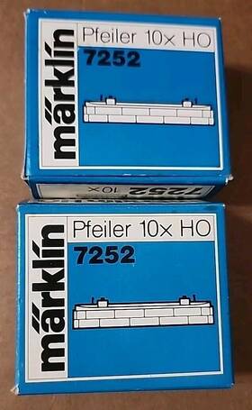 7252 M Rklin Marklin Ho Scale Pilar Set Pfeiler Open Box Lot- 2 Boxes - 19 Pieces