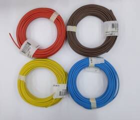 10mx0.75 Marklin 71060-2 Lot Of 4 Wire Rolls. Red Blue Yellow Brown