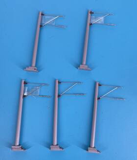 74103 Marklin Ho 3-15/16 Inch Concrete Mast Pack Of 5 Missing Track Clip Some Broken