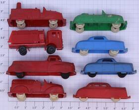 0920-04 Marx Renwal Vintage Plastic Inch Vehicles Bag Of 8