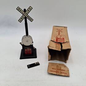 Fb-126 Marx Louis Bell Ringing Crossing Signal Tested Shiny Grt Paint