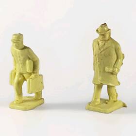 Gg202 Marx 2 Vtg Soft Plastic Littletown / Marxville Model Train People Figures