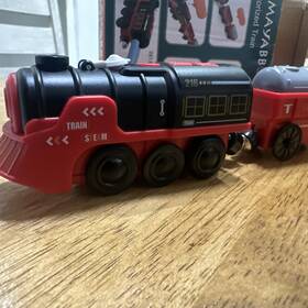 Au2669 May Z Toy Train Electric Set For Wooden Tracks Christmas Motorized Tra Inch