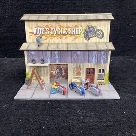 275-9251 Menards Moes Cycle Shop O Scale Building 275-9251 Menards Moes Cycle Shop O Scale Building