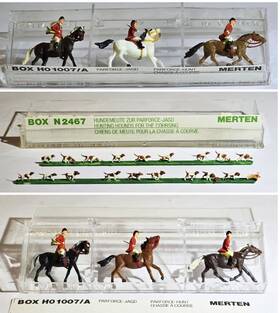 1007a Merton N2467 1007/a Miniatures Fox Hunt Riders And Hounds Boxed #1007a Ho Gauge