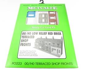 Po223 Metcalfe Oo Gauge Metcalf - Low Relief Red Brick Terraced Shop Fronts Open Box
