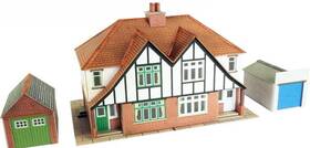 Po266 Metcalfe Oo Gauge Metcalf Semi-detached Houses Die Cut Card Kit - New Open Box