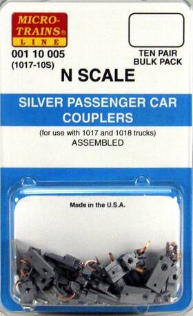 00110005 Micro-trains N Commonwealth Silver Passenger Trucks Coupler 00110005 Micro-trains N Commonwealth Silver Passenger Trucks Coupler