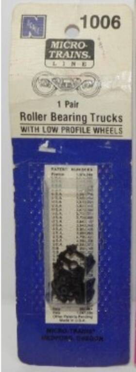 00302035 Micro-trains Microtrains 1006 N Roller Bearing Trucks With Wheels 1pr