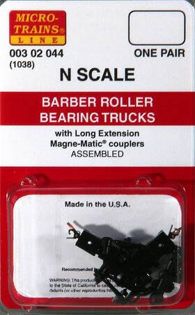 00302044 Micro-trains Microtrains N Barber Roller-bearing Trucks With Extended Couplers