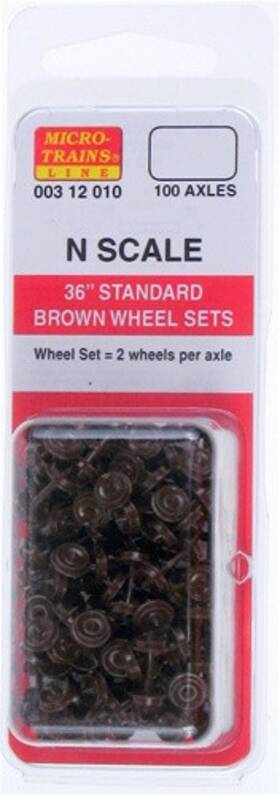 00312010 Micro-trains N 36 Inch Standard Brown Wheelsets 100 Axles