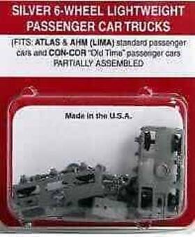 00342061 Micro-trains N Silver Six-wheel Lightweight Passenger Car Trucks